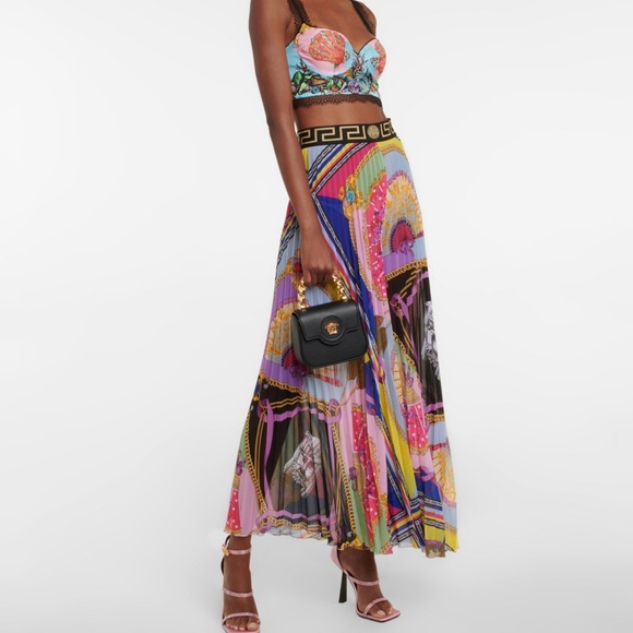 Fendi x Versace Pink Satin Crystal Embellished Ankle Strap Sandals - Picture 3 of 13